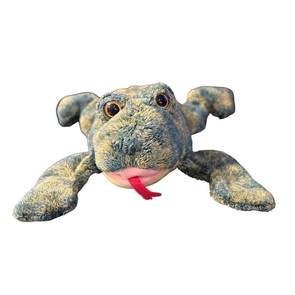 Ty Croaks stuffed frog beanie in green and yellow made in 2004